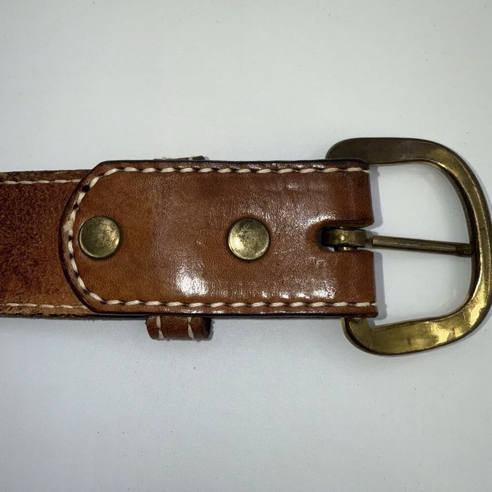 Vintage Leather Men’s Belt Tooled Horse Design Sz 36